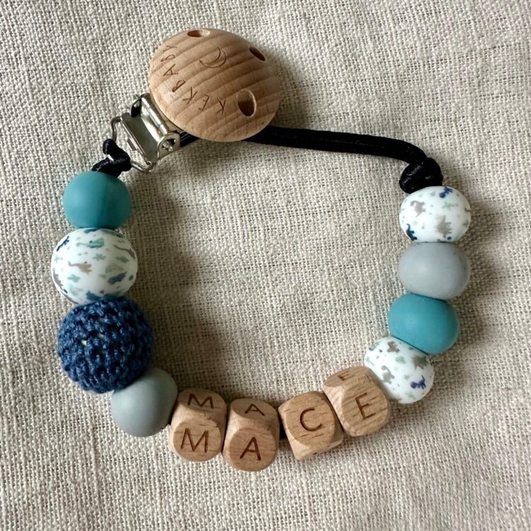 Speenkoord dino, island sea, licht grijs