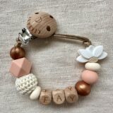 Speenkoord koper| oud roze| creme| halve bloem