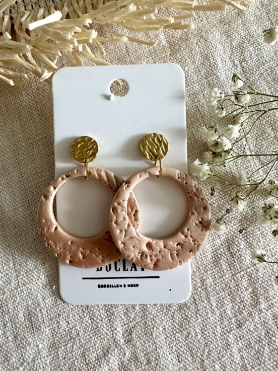 Oorbellen roze,goud