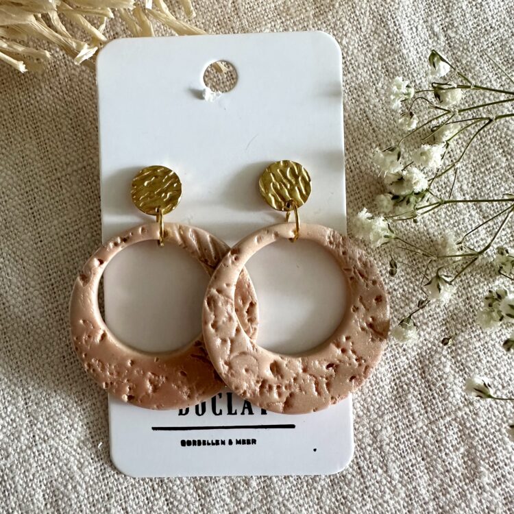 Oorbellen roze,goud