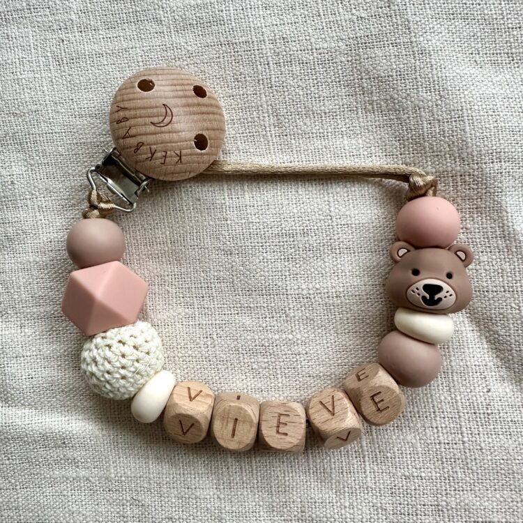 Speenkoord Teddy / oud roze