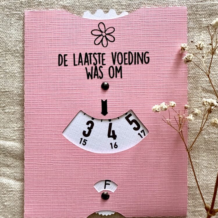 Voedingskaart roze met bloem