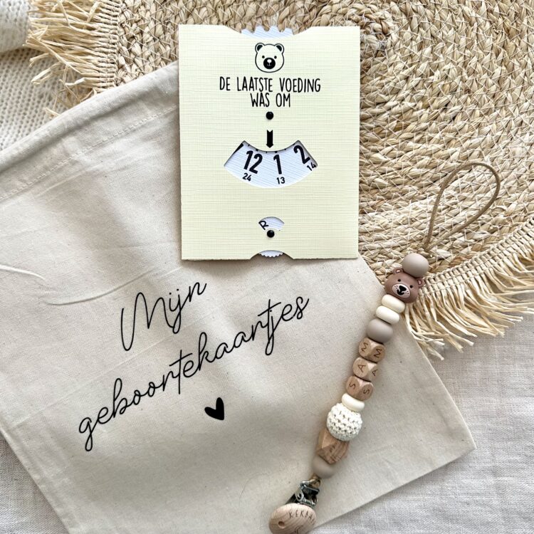 Speenkoord, voedingskaart en bewaarzak